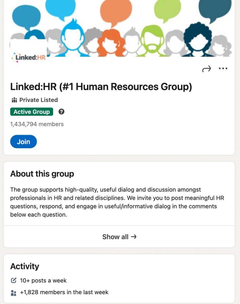 LinkedIn groups to join - HR