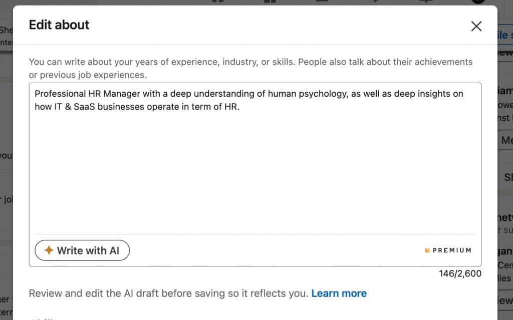 AI LinkedIn profile optimizer - generate summary with one button