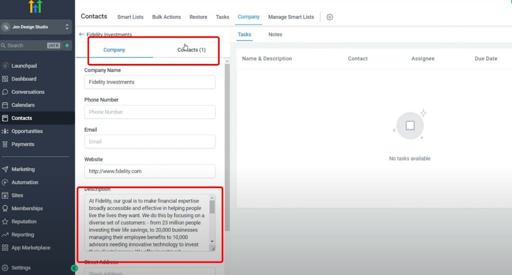  CRMs that integrate with LinkedIn - data display in HighLevel CRM