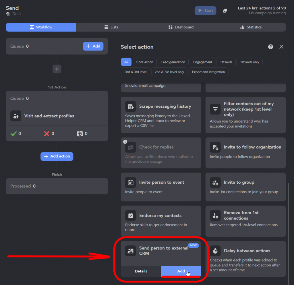 CRM that integrates with LinkedIn workflow example