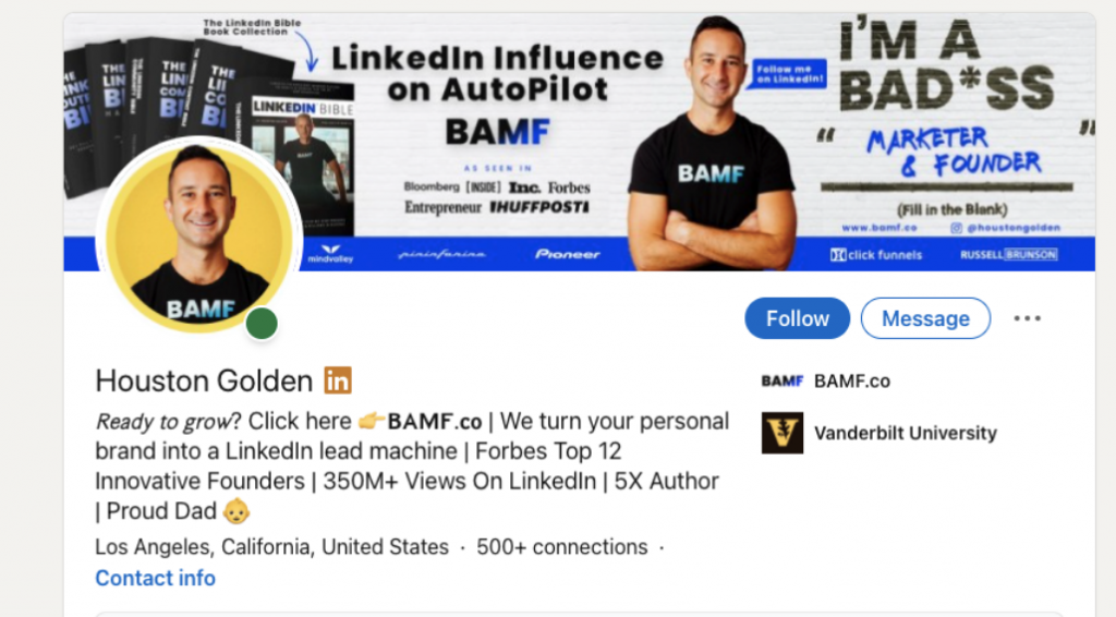 linkedin profile screenshot