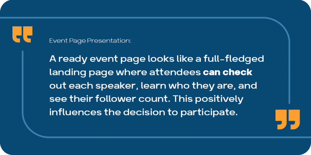 Event Page Presentation