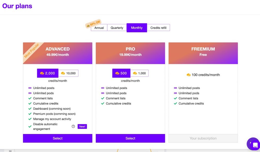 Podawaa pricing plans and packages.