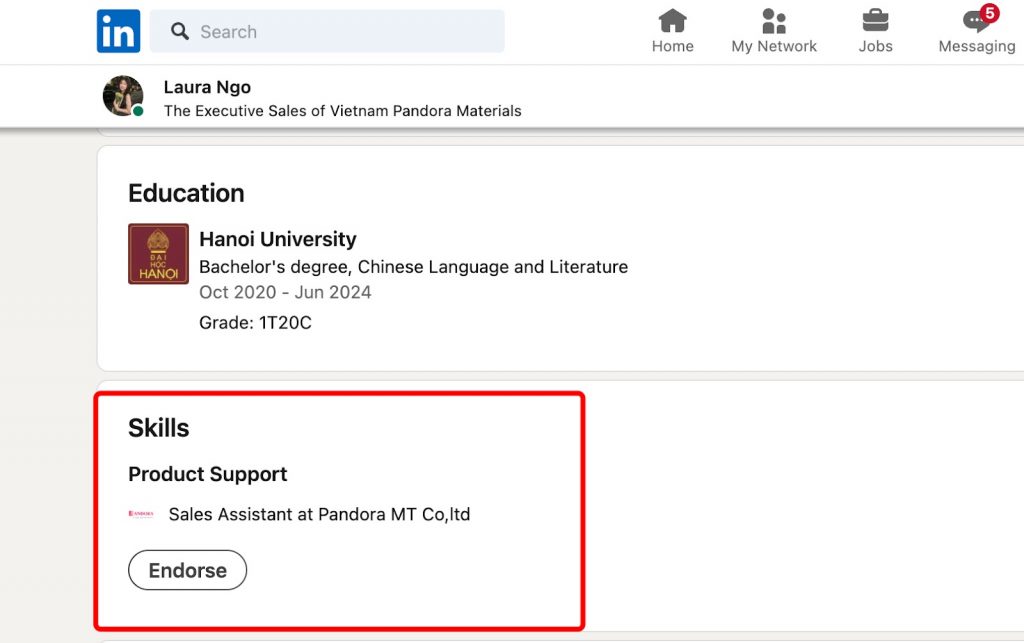 How to endorse skills on LinkedIn