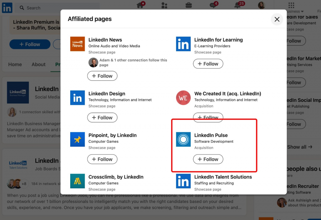 LinkedIn Pulse articles, page screenshot