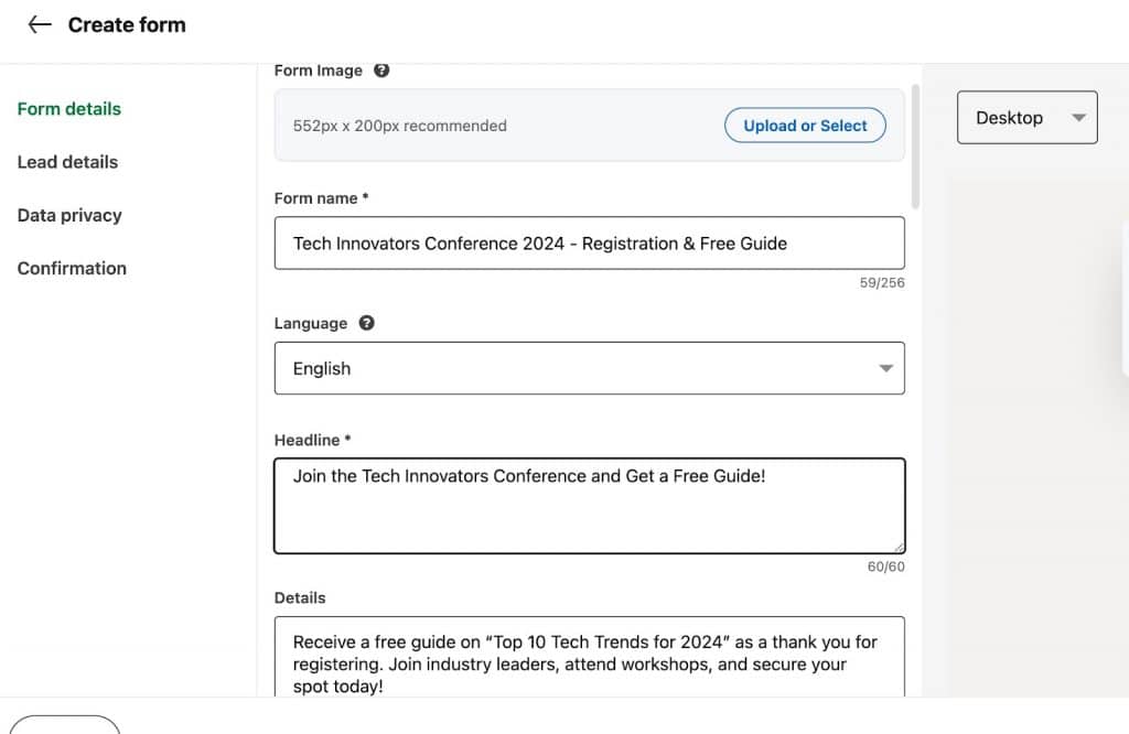 What is a LinkedIn lead gen form? Autofill fields.