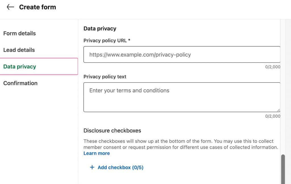 What is a LinkedIn lead gen form? Data privacy