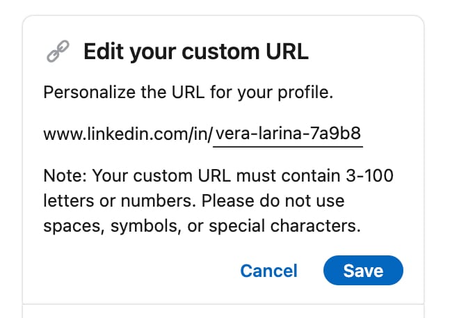 edit your custom url setting