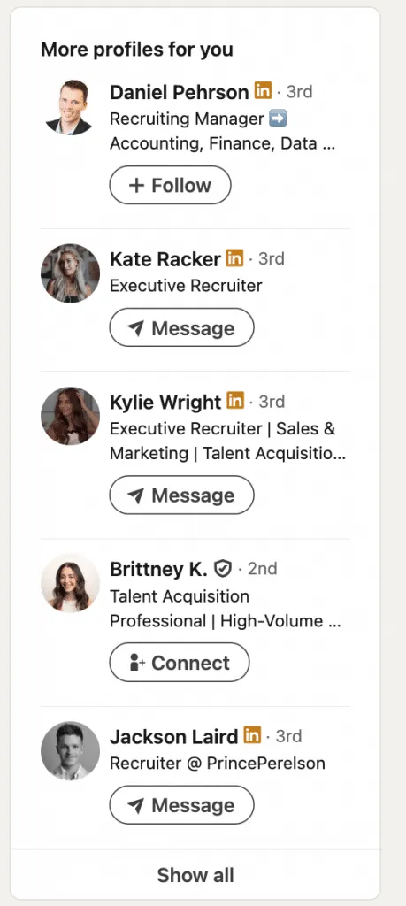 indeed vs linkedin profiles suggestions in linkedin