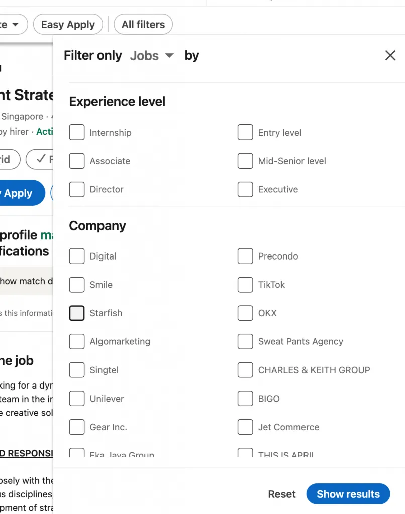 how to add job alerts on LinkedIn additional filters