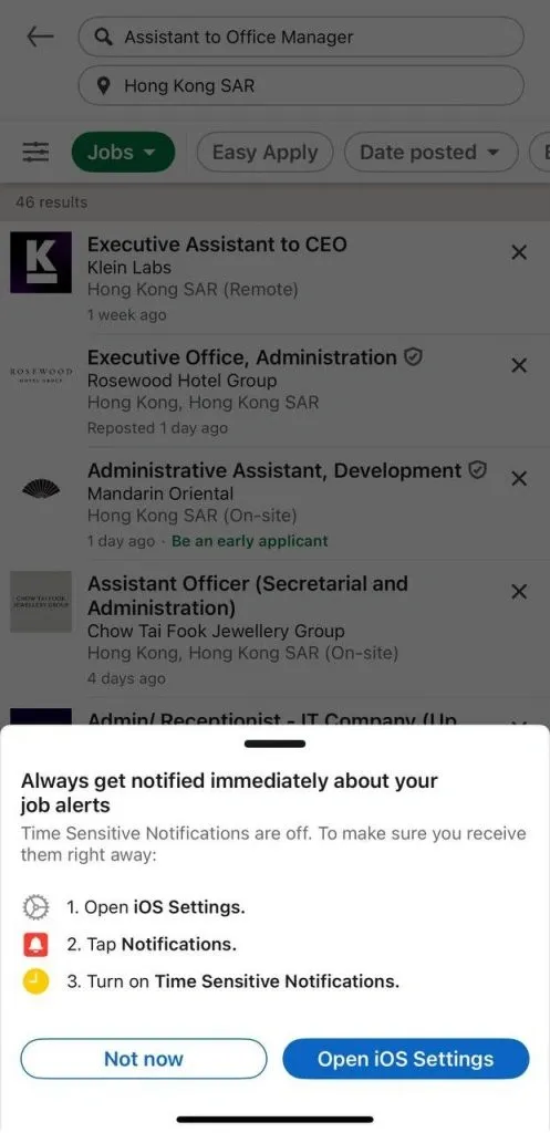 push notificaions how to get job alerts on LinkedIn
