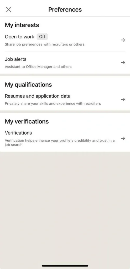 ios app edit how to change LinkedIn job alerts