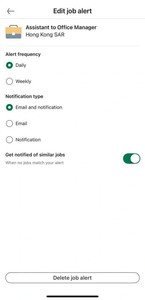 edit alerts anroid app how to add a job alert on LinkedIn