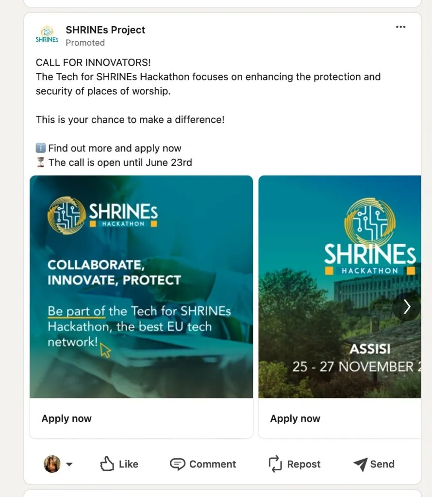 LinkedIn Carousel Ad Examples - Technology Networking Event
