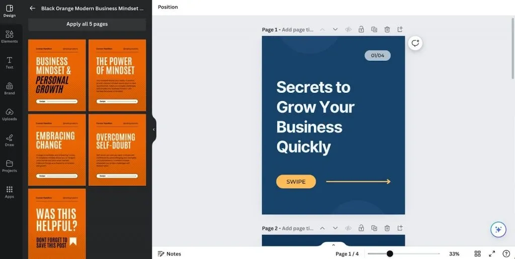 How to create a carousel post on LinkedIn - Canva for a LinkedIn Carousel