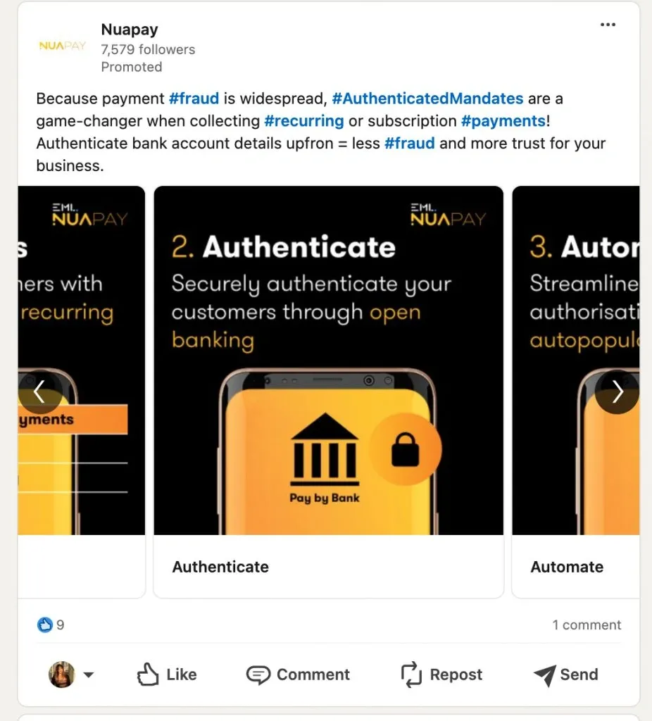 Example of how each carousel slide can link to a separate page