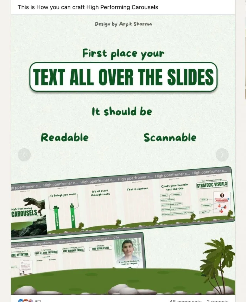 LinkedIn carousel examples and tips - Design Consistent Slides