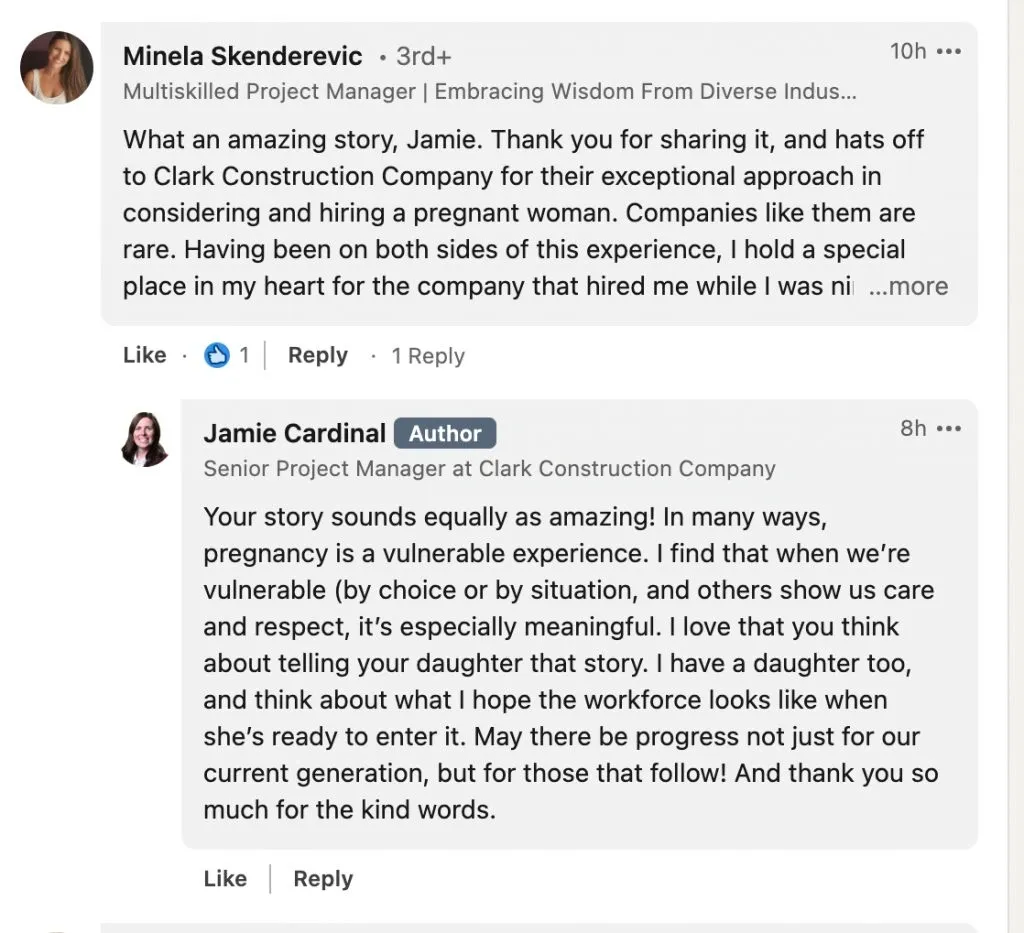 LinkedIn comment example - highlight common ground