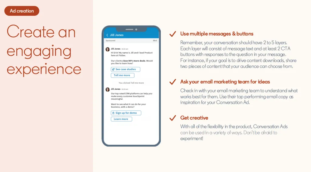 tips for engaging linkedin conversation ads performance