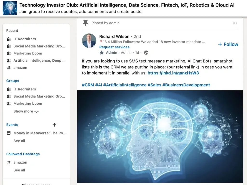 LinkedIn groups to join - Technology investor