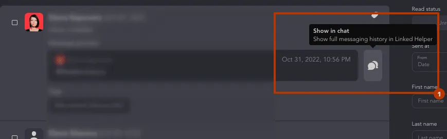 automated messages in linked helper show in chat messaging history