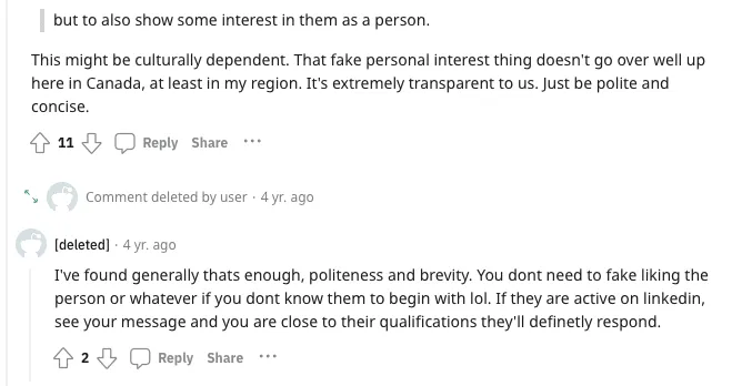 Screenshot from Reddit