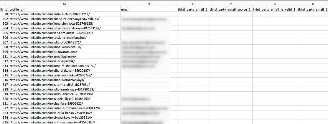 LinkedIn Sales Navigator export leads to Excel