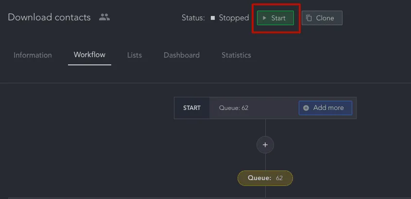 linked helper start campaign button