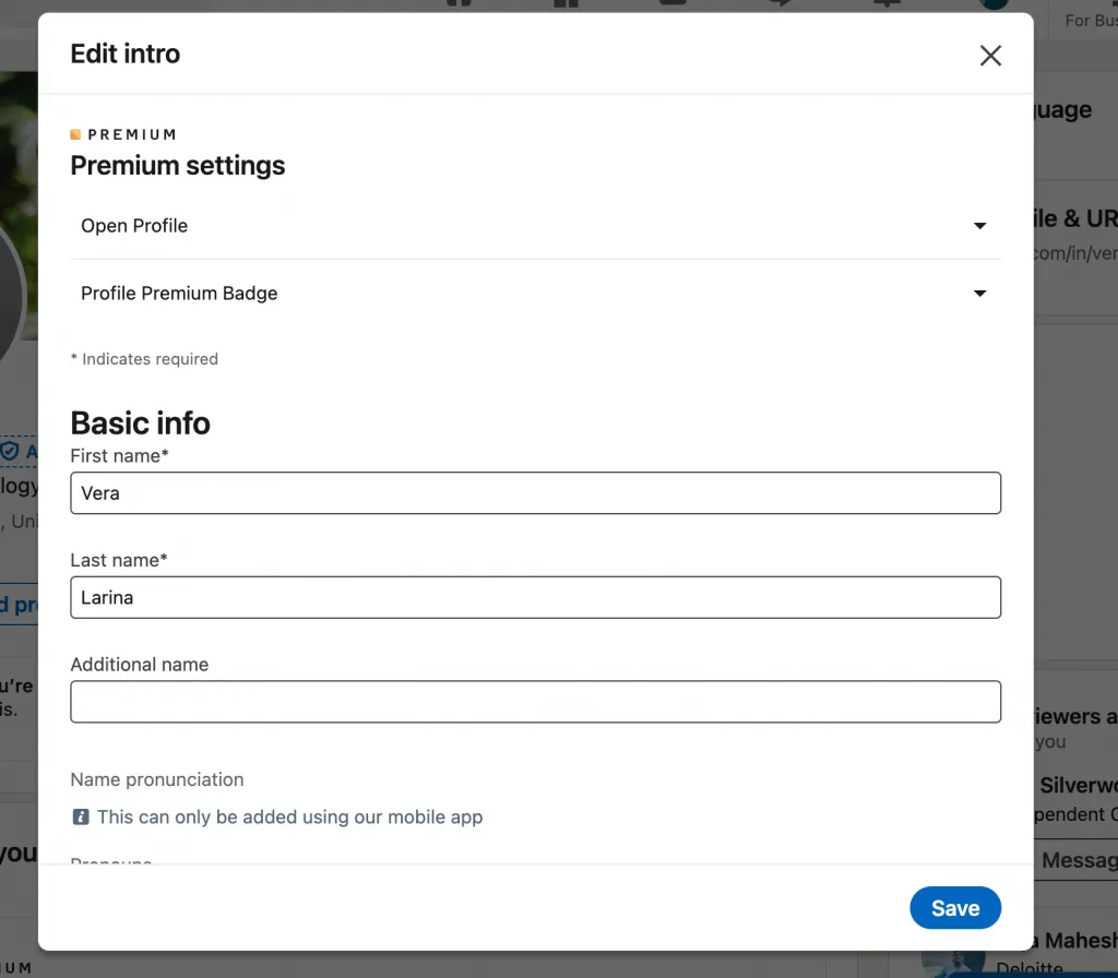 view my LinkedIn profile – open profile preview in LinkedIn Premium