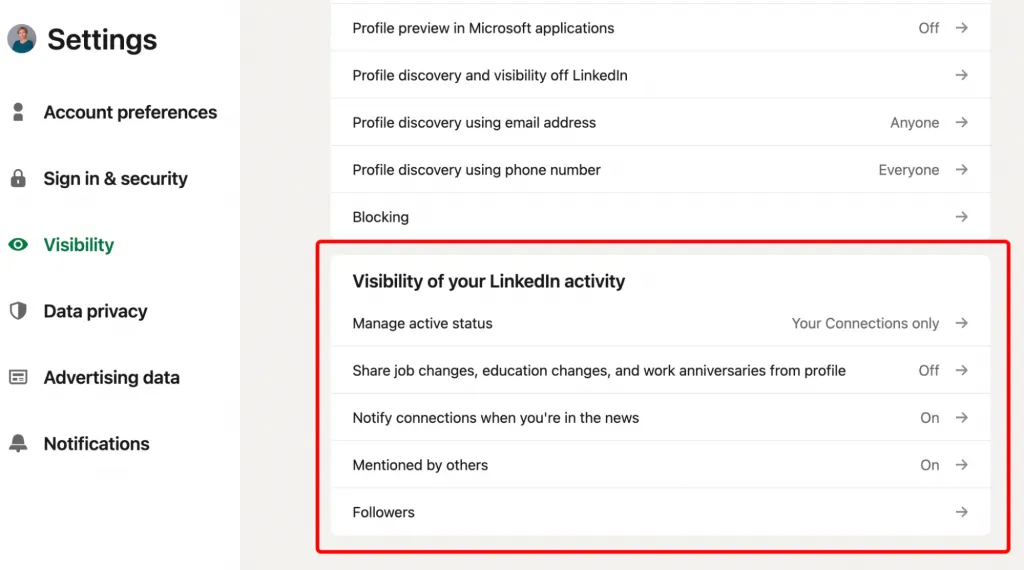 how to view LinkedIn profile as others see it – visibility of your profile activity