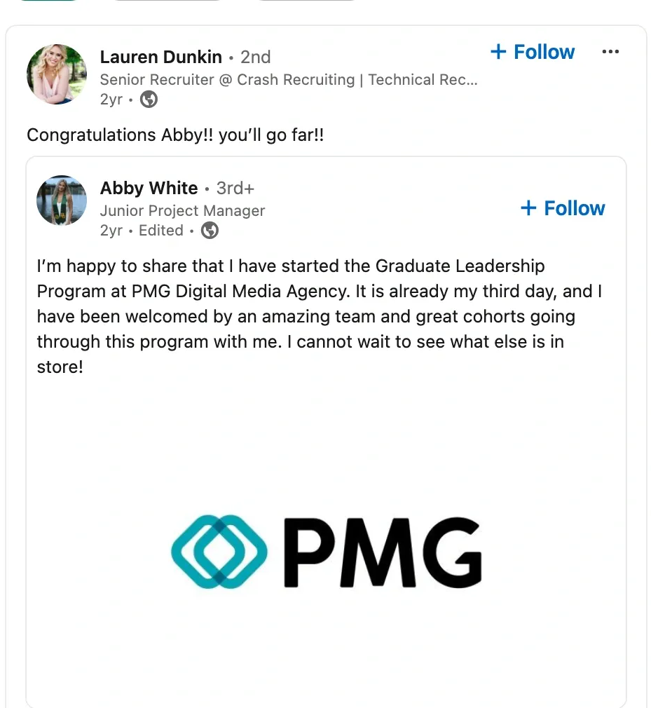 What to comment on a LinkedIn post to express congratulations